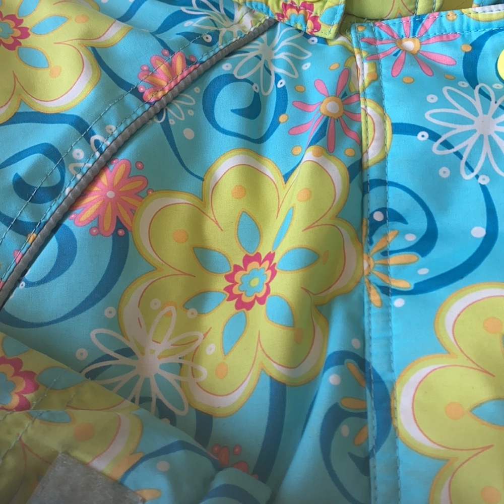 Hanna Andersson Floral Hooded quilted parka 120 - Picture 2 of 11